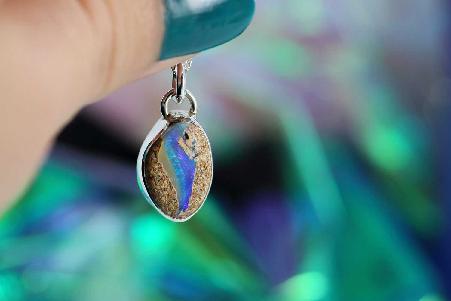 COVE BEACH Silberanhänger mit australischem Opal · Unikat