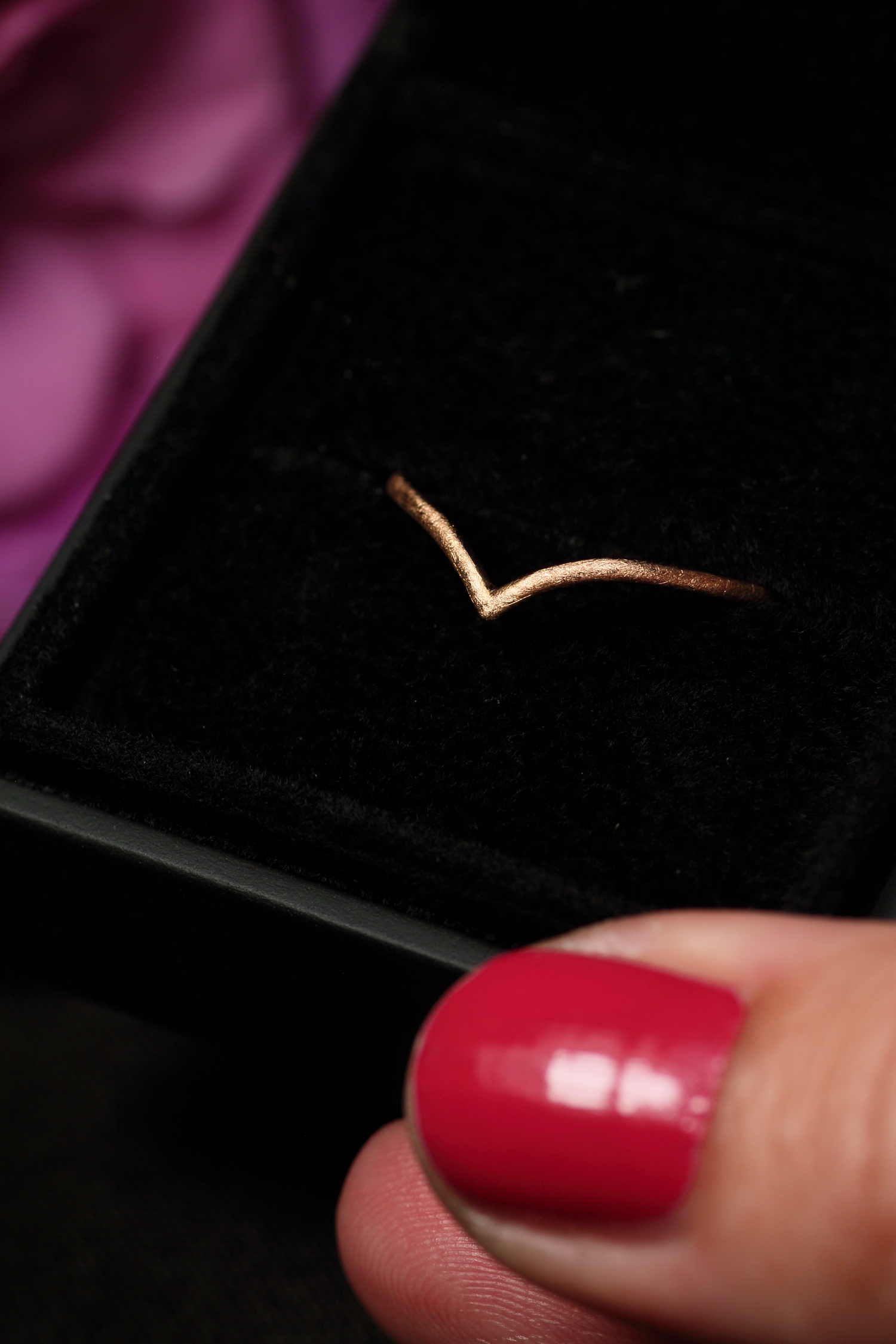 ROSALINA Boho Stapelring · 18 kt Roségold · Satin Finish · alle Ringgrössen erhältlich