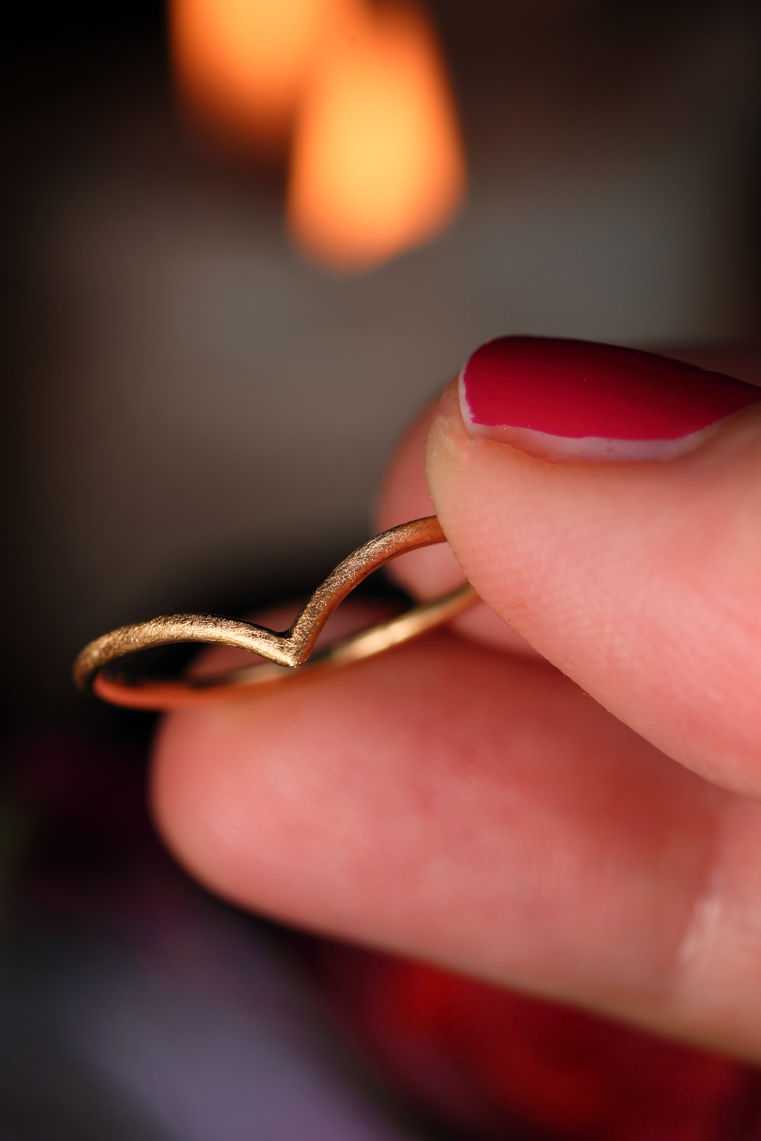 ROSALINA Boho Stapelring · 18 kt Roségold · Satin Finish · alle Ringgrössen erhältlich