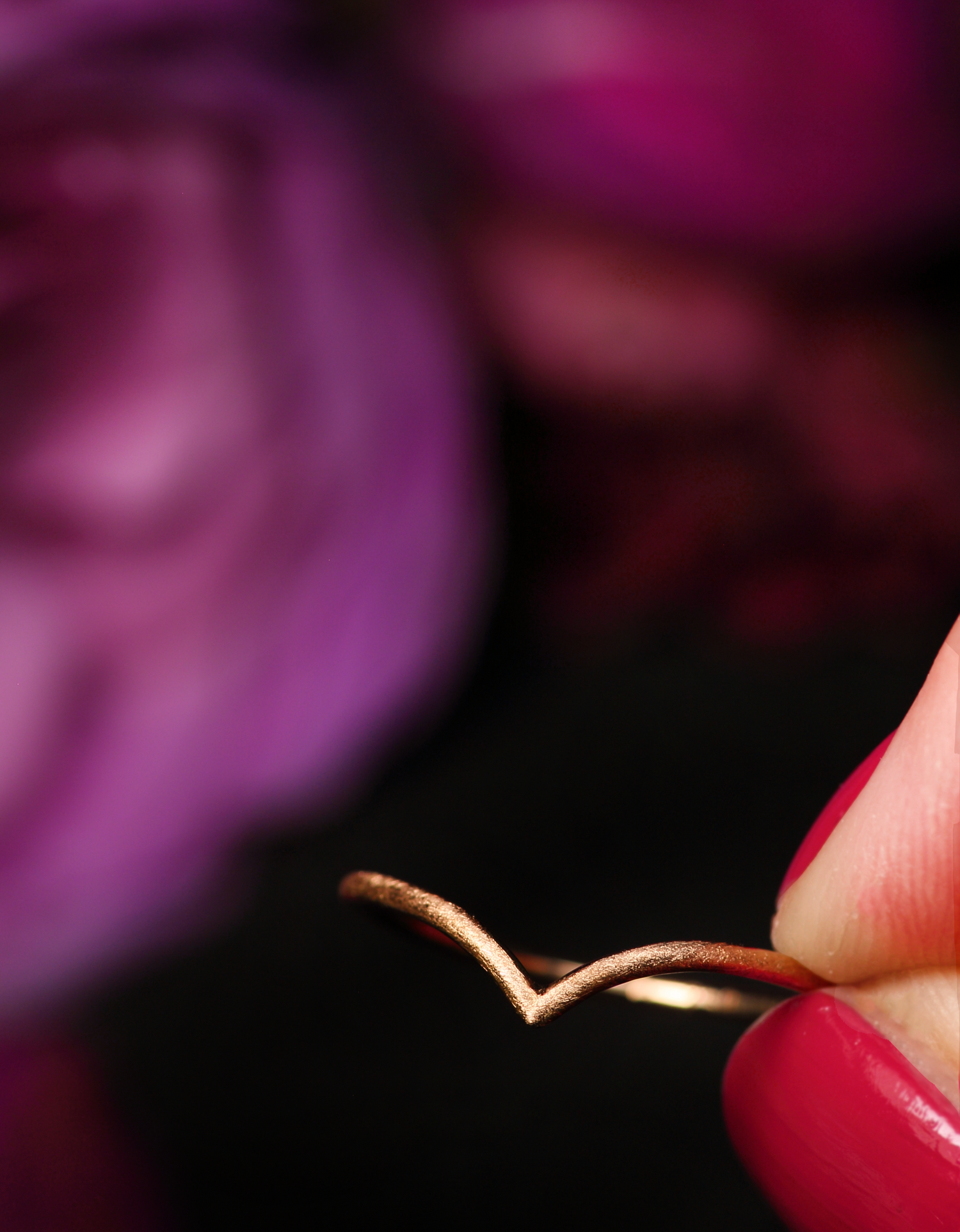 ROSALINA Boho Stapelring · 18 kt Roségold · Satin Finish · alle Ringgrössen erhältlich