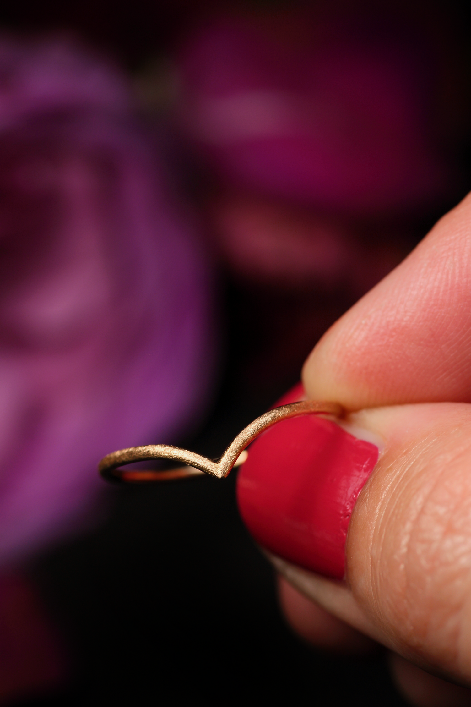 ROSALINA Boho Stapelring · 18 kt Roségold · Satin Finish · alle Ringgrössen erhältlich