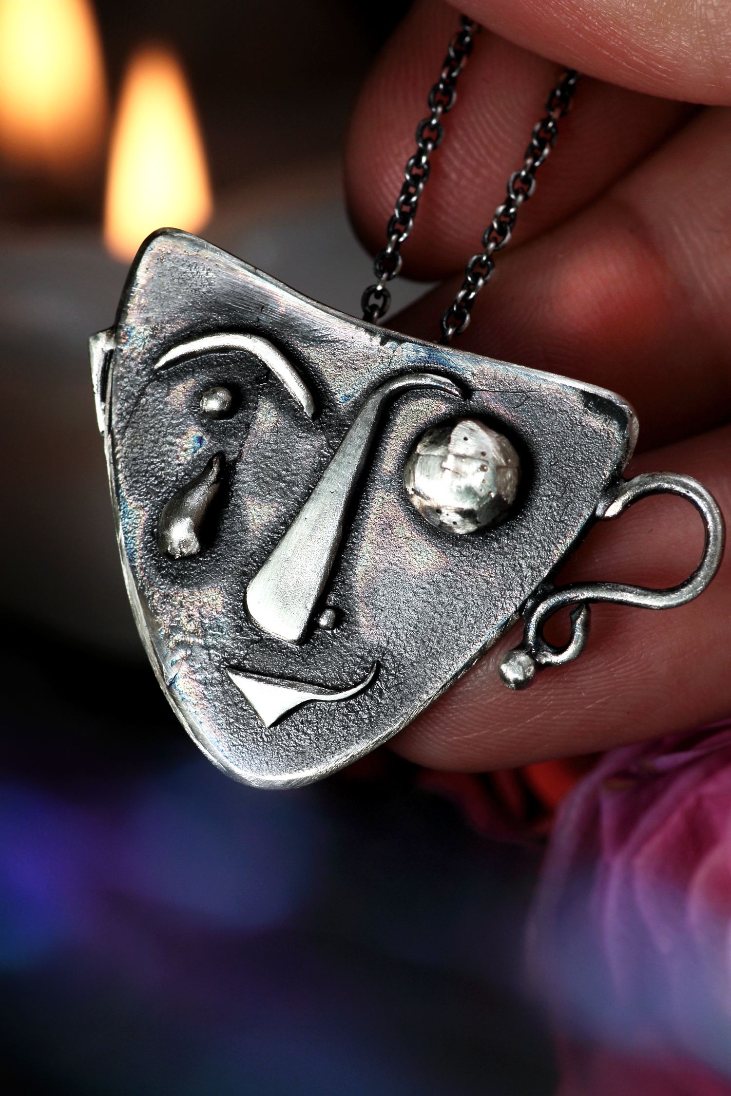 OPHELIA Kunst Maske Silberanhänger · SILVER MIRAGE Serie #3