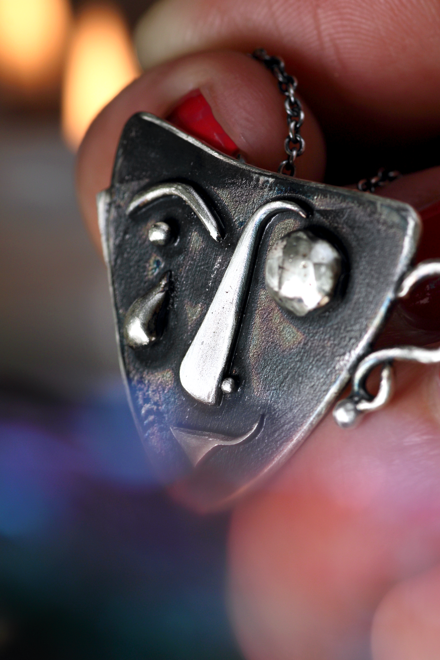 OPHELIA Kunst Maske Silberanhänger · SILVER MIRAGE Serie #3