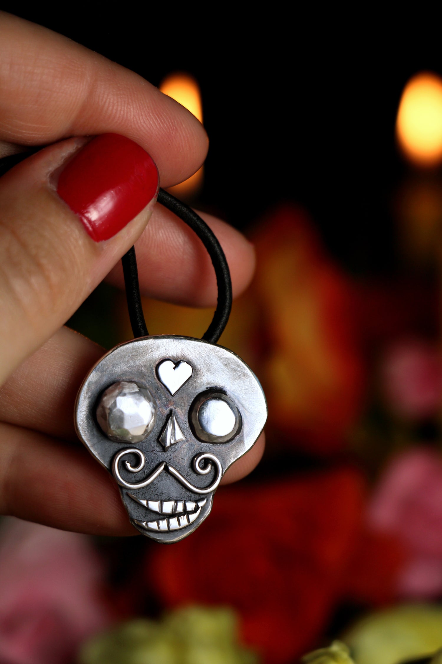 SALE · AMOR ETERNO Silberanhänger · SILVER MIRAGE Serie #2 · Totenkopf Maske · Dia de los Muertos