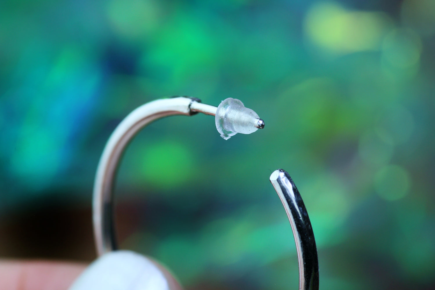 LUNA LACRIMA Silber-Creolen mit Perlen & Hammerschlag-Textur · Boho Silberohrringe · Handgemacht, einzigartig