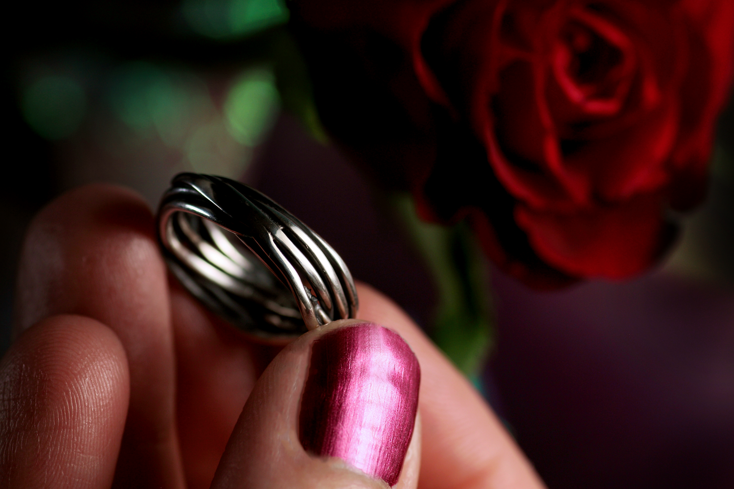 HERZ AUS GOLD INFINITY Unikat Ring aus Silber 925 mit 18k Rosé Gold · Ringgrösse EU 53