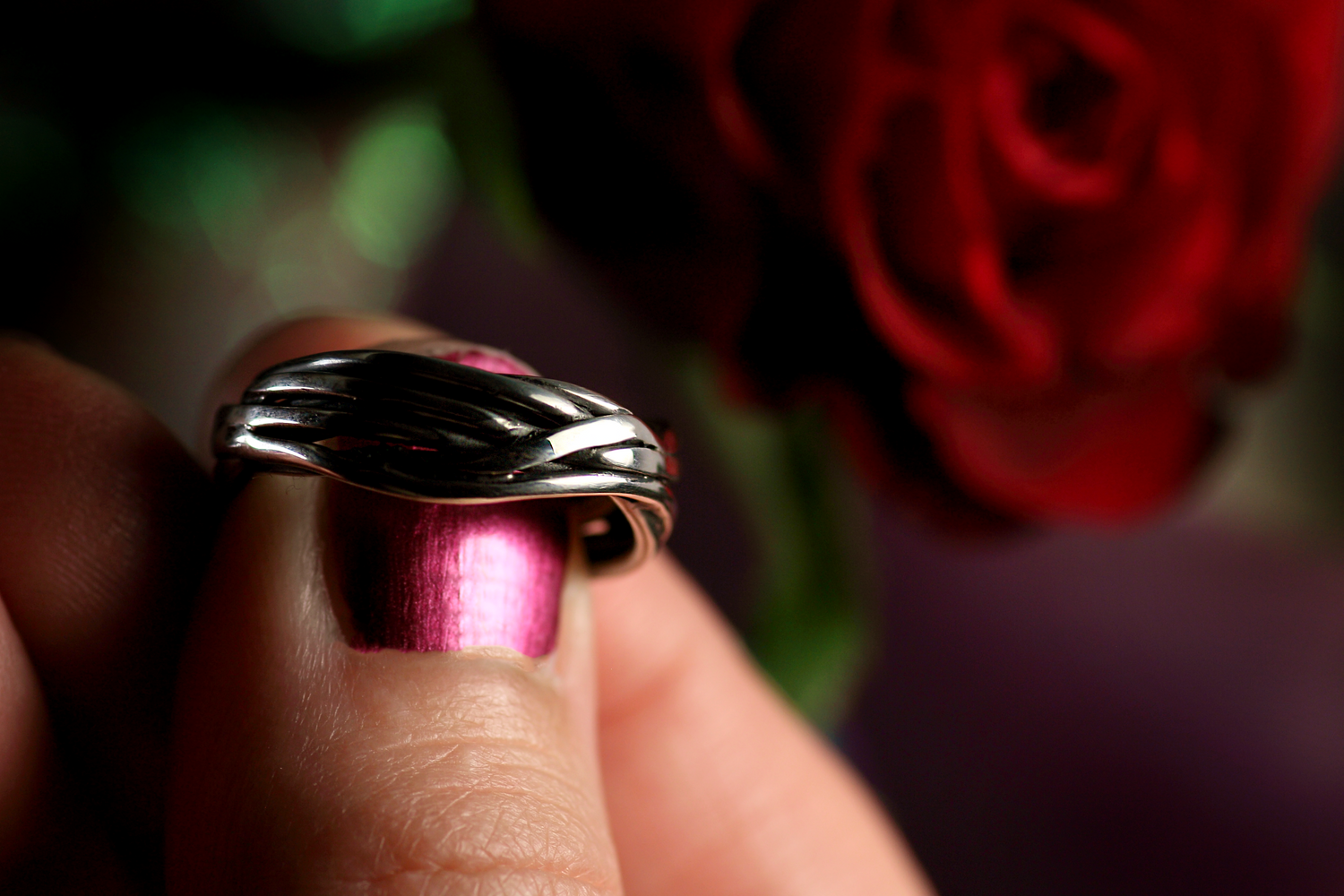 HERZ AUS GOLD INFINITY Unikat Ring aus Silber 925 mit 18k Rosé Gold · Ringgrösse EU 53