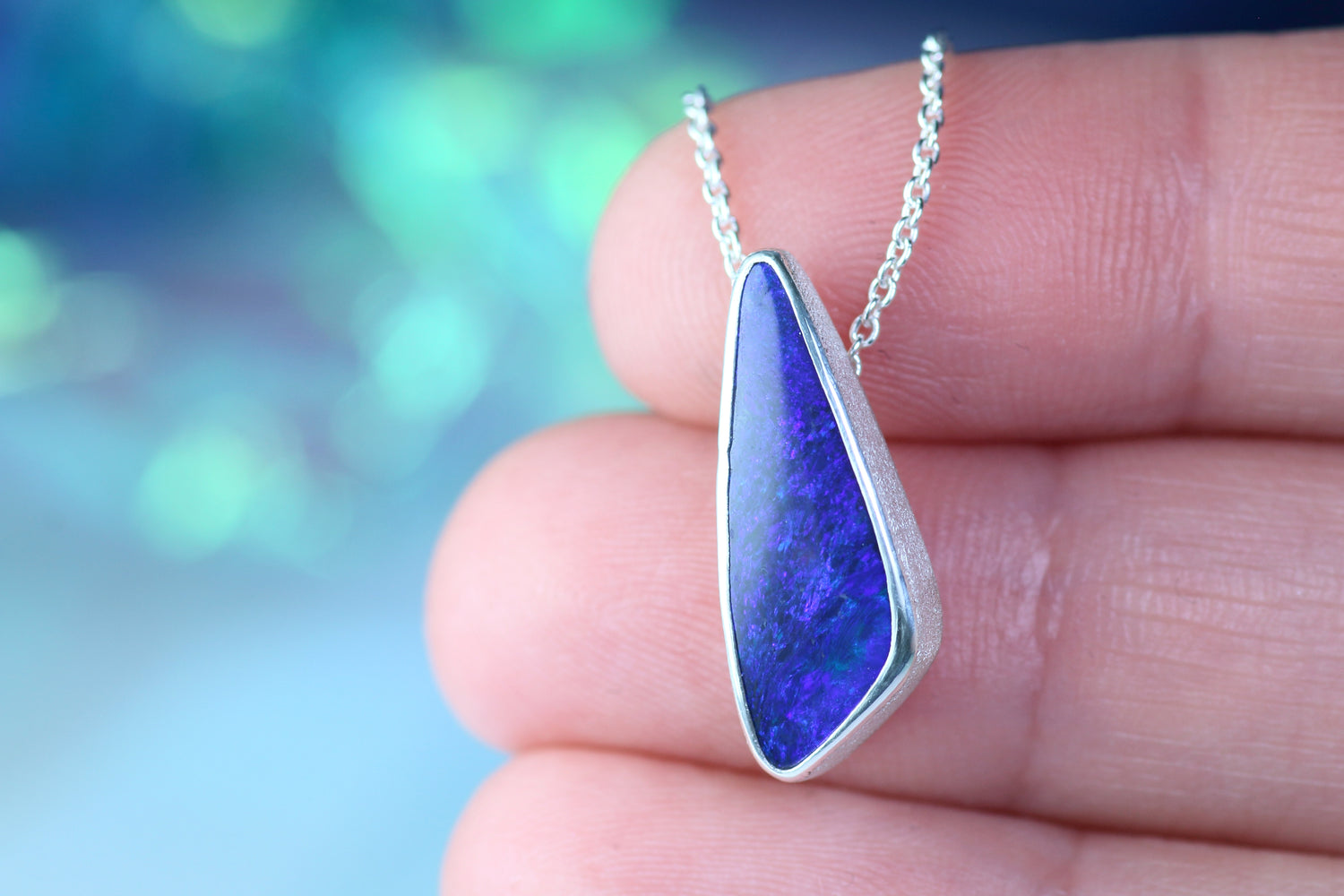 ARCANA NOCTURNA Ankerkette aus Silber 925 mit Opalanhänger