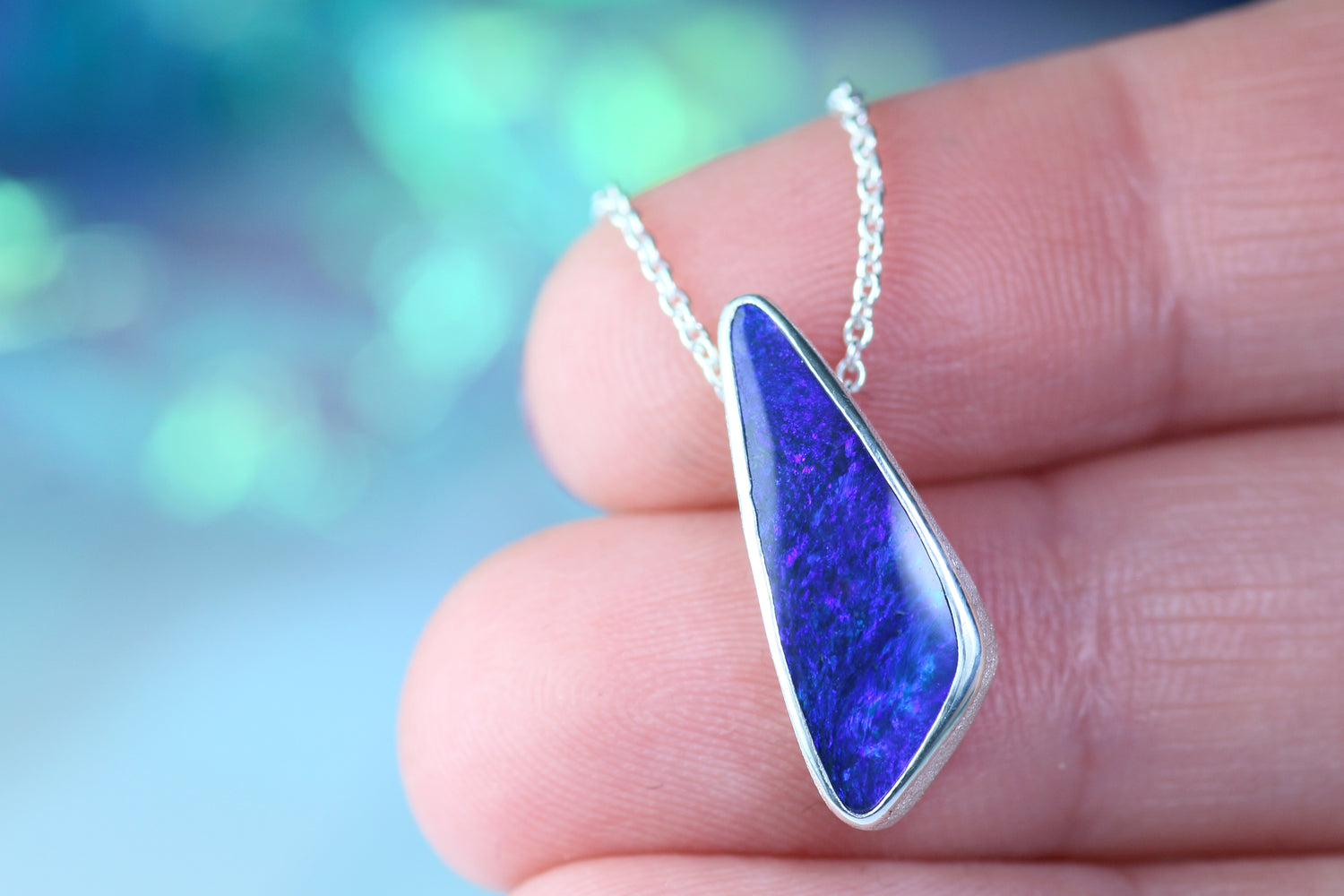 ARCANA NOCTURNA Ankerkette aus Silber 925 mit Opalanhänger