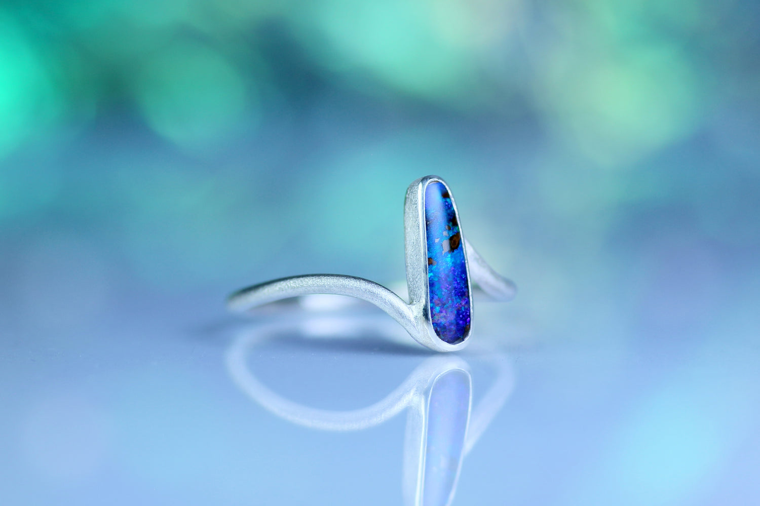 COSMO ATLANTIS Opalring aus Silber 925 · Ringgrösse EU 57 - 58