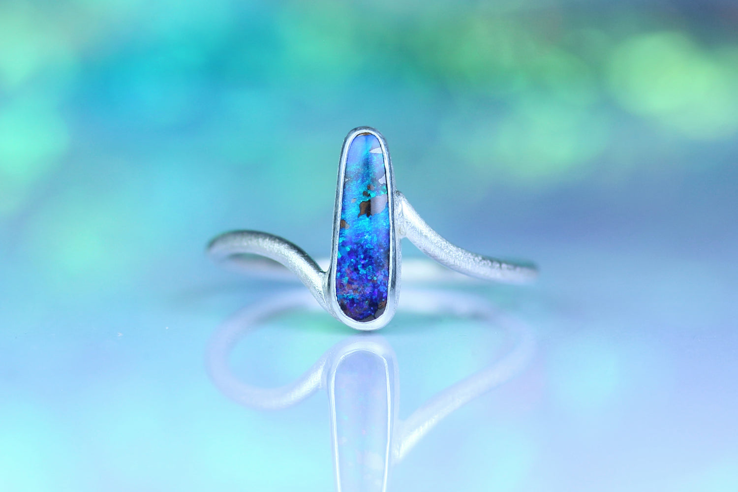 COSMO ATLANTIS Opalring aus Silber 925 · Ringgrösse EU 57 - 58