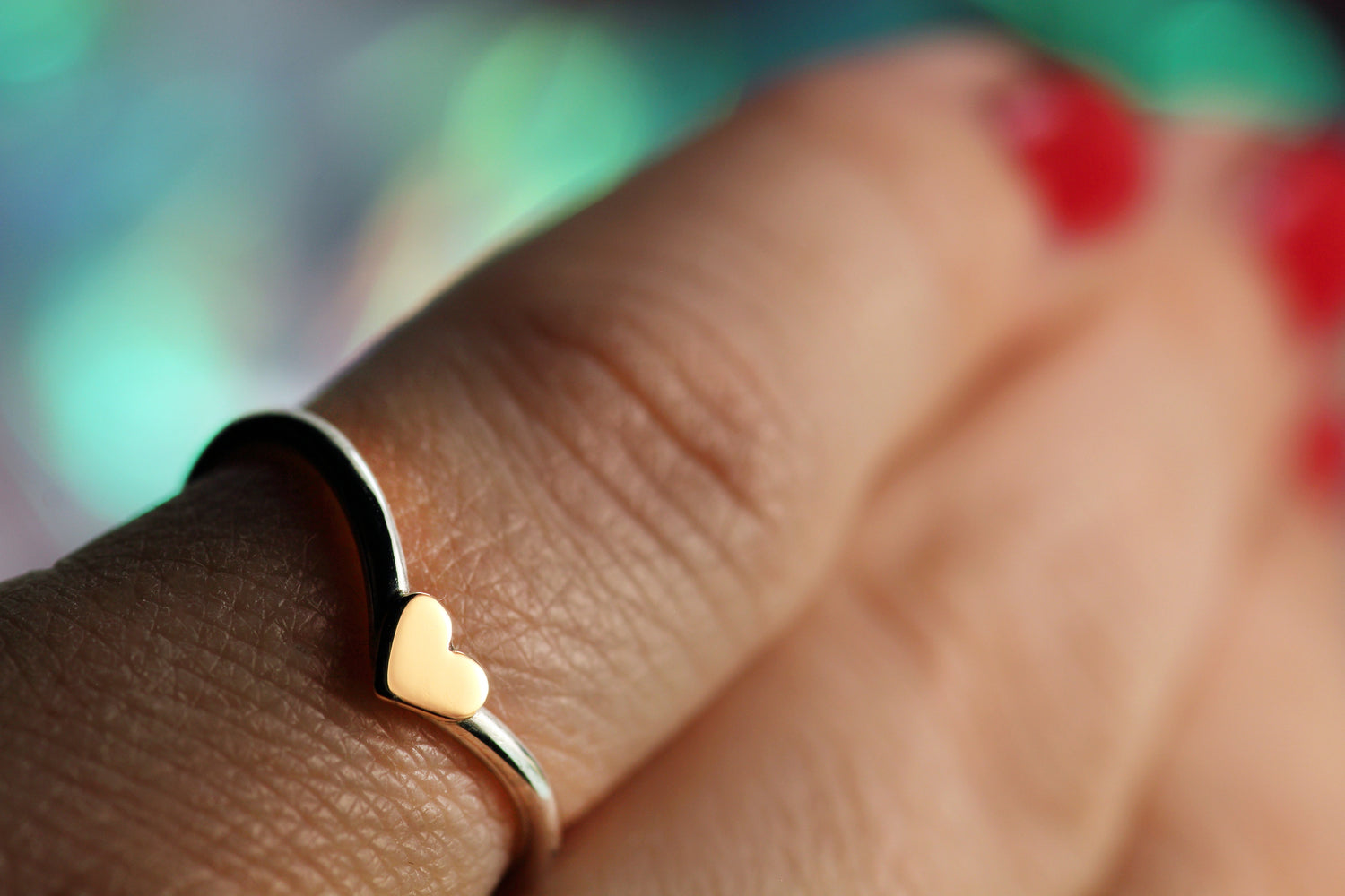 HERZ AUS GOLD Ring aus Silber 925 mit 18K Rosé Gold Herz · alle Ringgrössen erhältlich