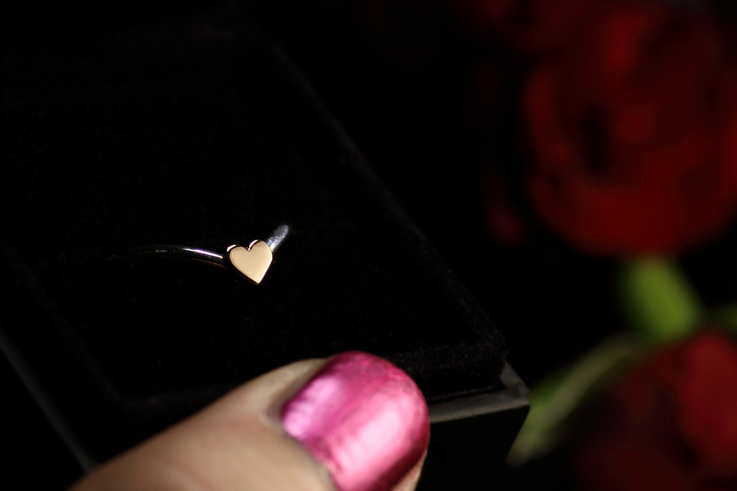 HERZ AUS GOLD Ring aus Silber 925 mit 18K Rosé Gold Herz · alle Ringgrössen erhältlich