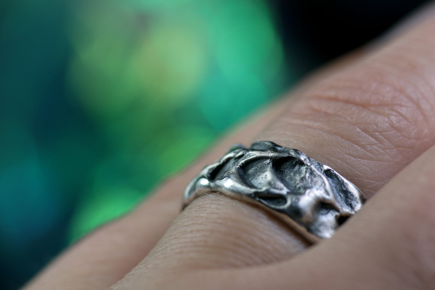 Bague COR MARIS • Bague design ouverte en argent 925 avec structure organique · Précommande