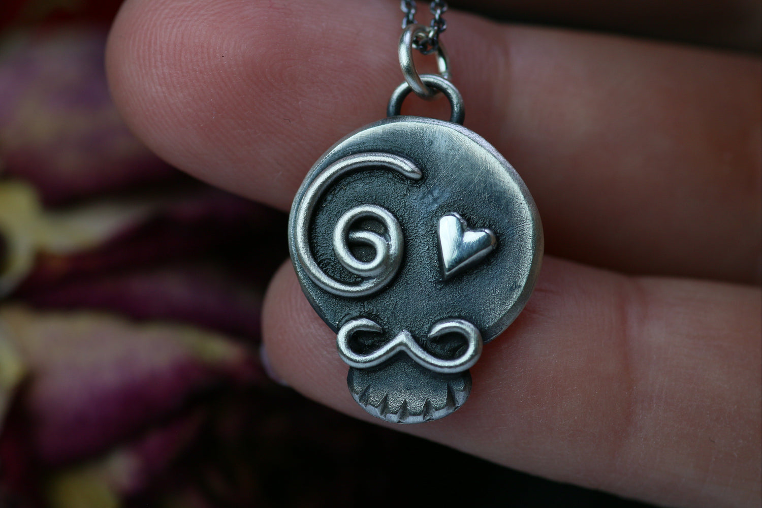 EL CABALLERO Totenkopf Anhänger aus Silber 925 · Dia de los Muertos · Unikates Design