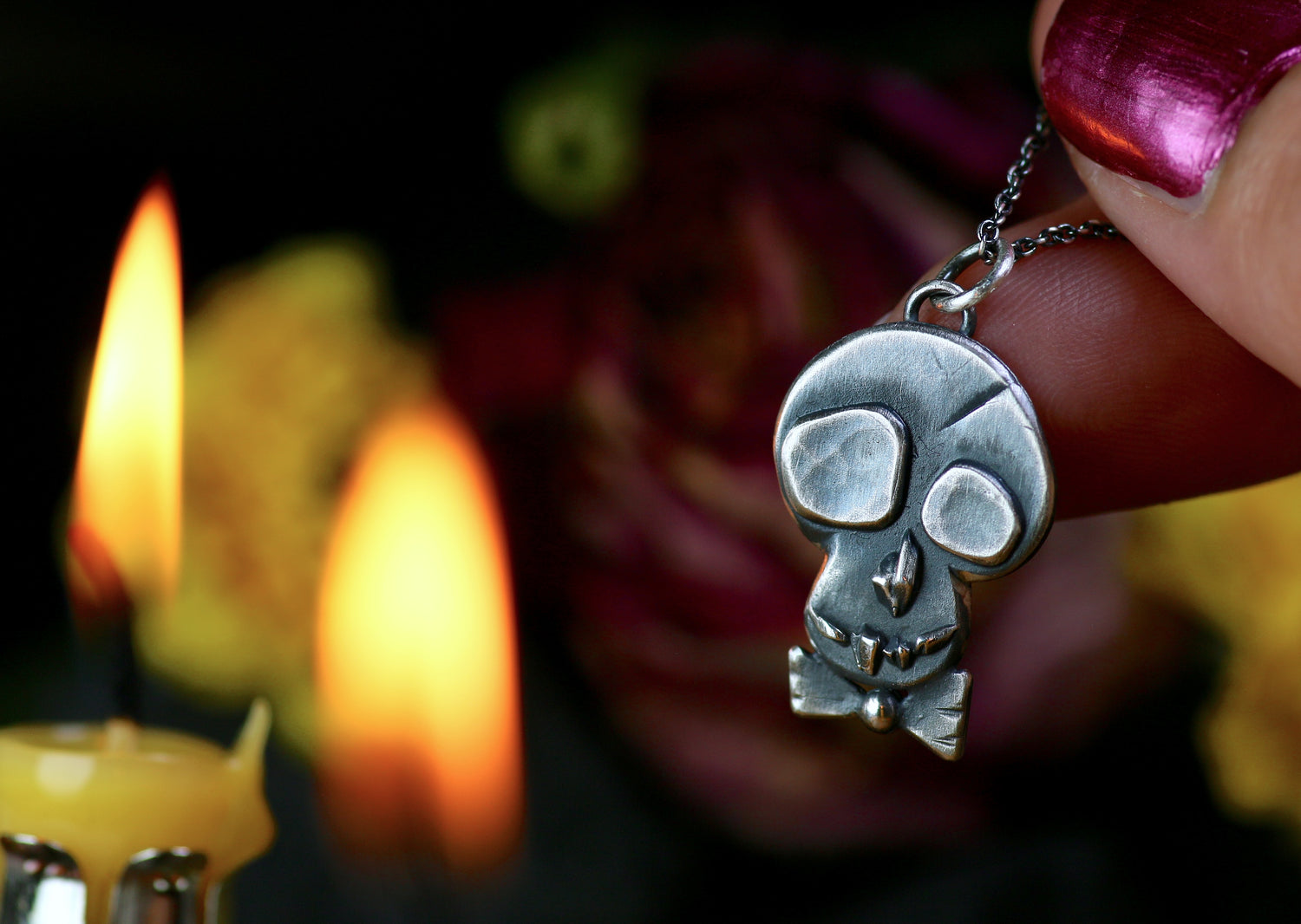 EL NOBLE – Totenkopf Anhänger aus 925er Sterlingsilber · Día de los Muertos