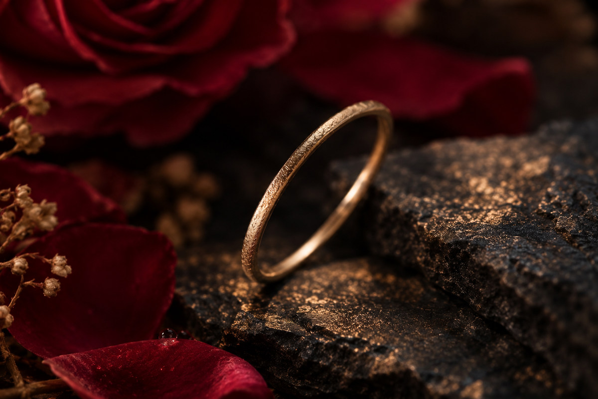 AURORA Ring aus Rosé Gold 18k mit Satin Finish