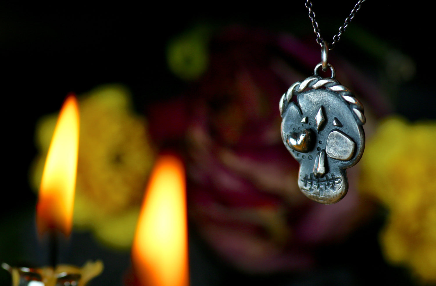 LA PRECIOSA – Totenkopf Anhänger aus 925er Sterlingsilber · Día de los Muertos