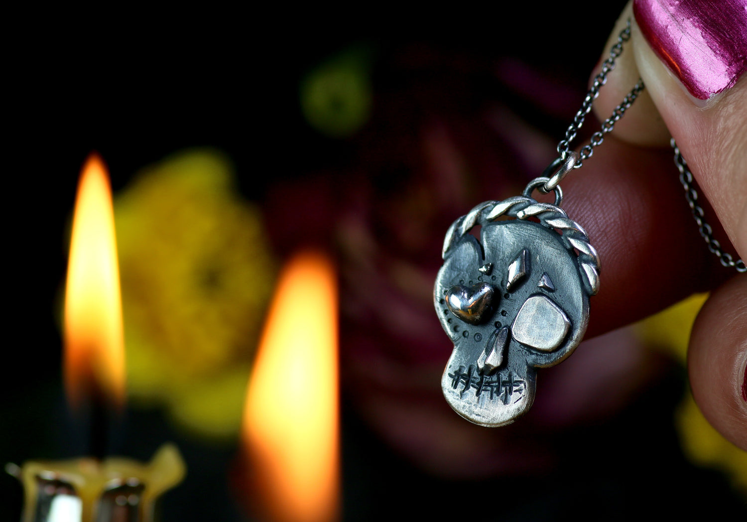 LA PRECIOSA – Totenkopf Anhänger aus 925er Sterlingsilber · Día de los Muertos