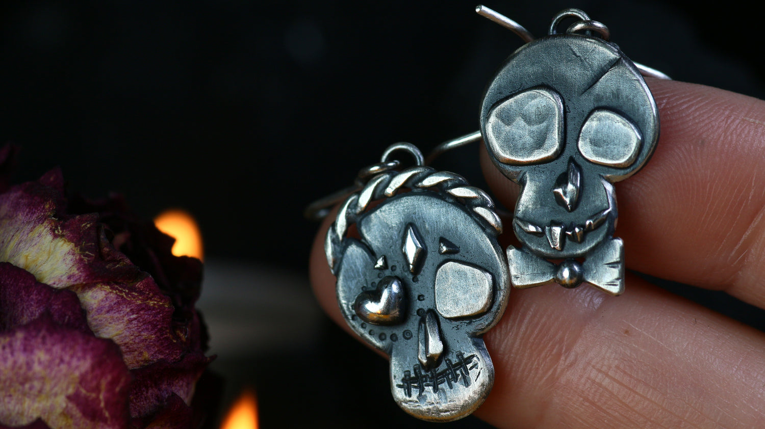 LOS UNIDOS Totenkopf Ohrringe aus Silber 925 · Día de los Muertos · Mix & Match