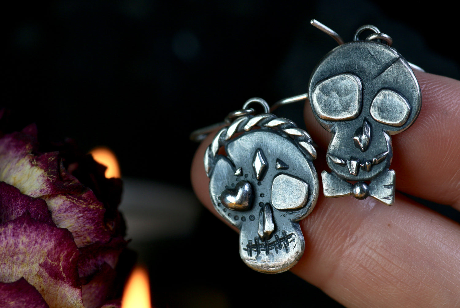 LOS UNIDOS Totenkopf Ohrringe aus Silber 925 · Día de los Muertos · Mix & Match