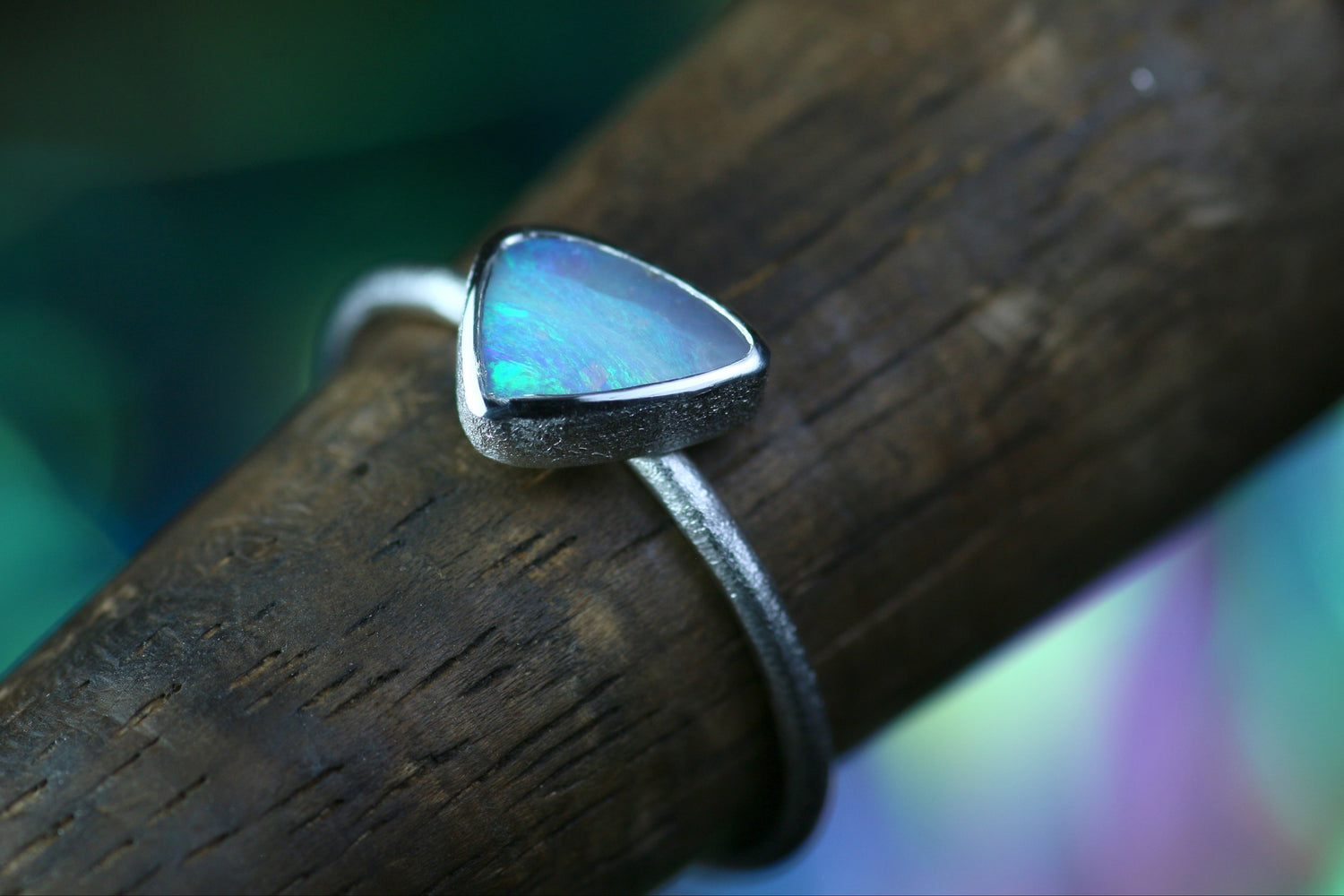 AZURA Ring in Silber 925 mit Boulder Opal · Grösse EU 57