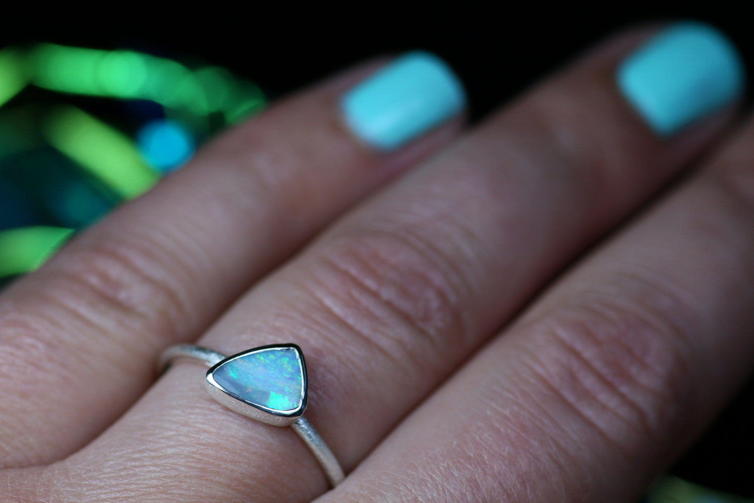 AZURA Ring in Silber 925 mit Boulder Opal · Grösse EU 57