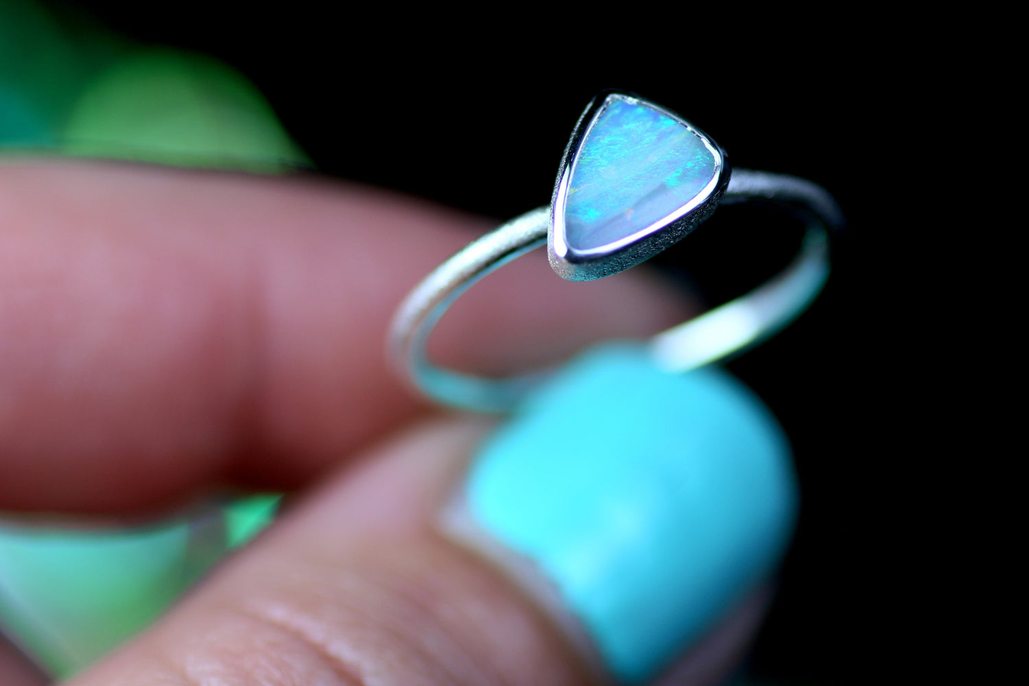 AZURA Ring in Silber 925 mit Boulder Opal · Grösse EU 57