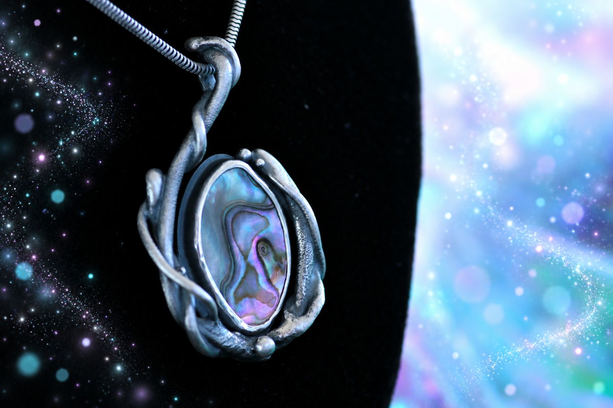 AURA MARELIA Anhänger • Designer Silberanhänger 925 mit Paua · Unikat