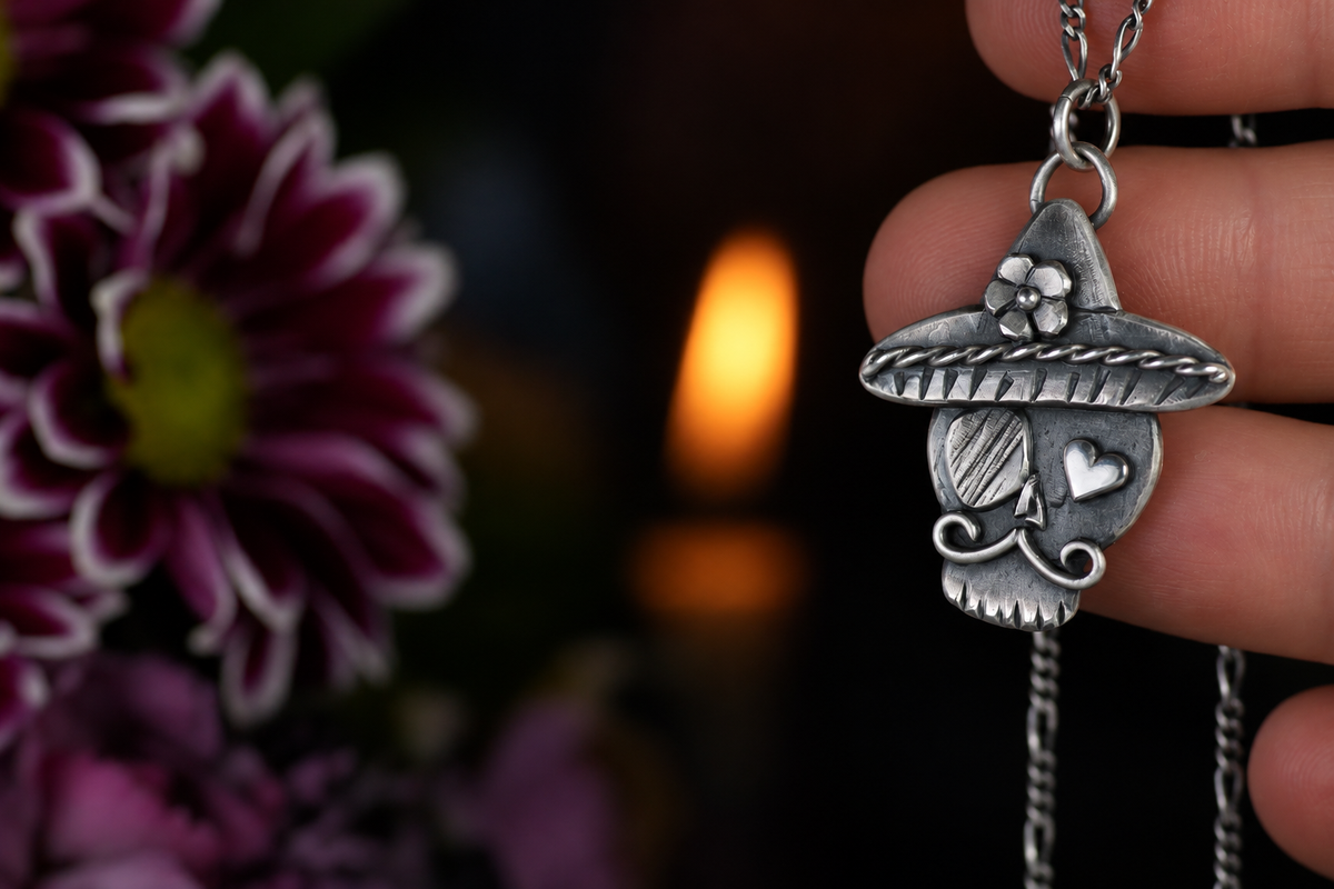 DON CALAVERA · Sugar Skull Totenkopf-Anhänger mit Sombrero · Silber 925 · VORVERKAUF