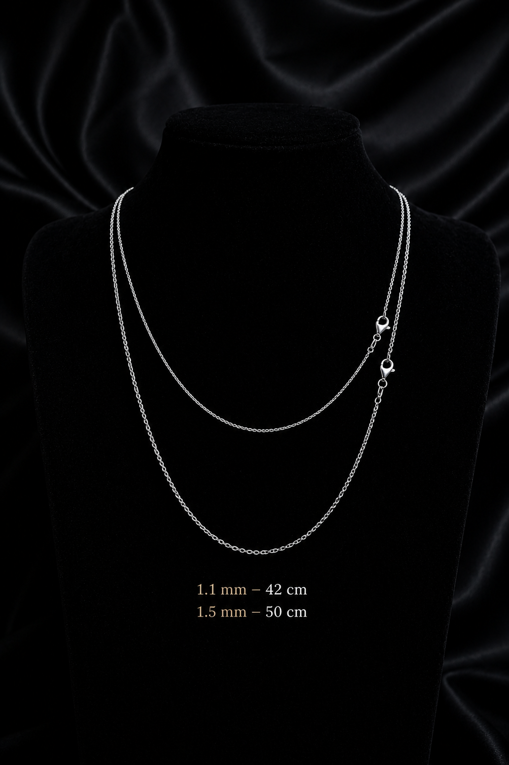 Halskette · Ankerkette aus 925 Sterling Silber – 42 cm oder 50 cm