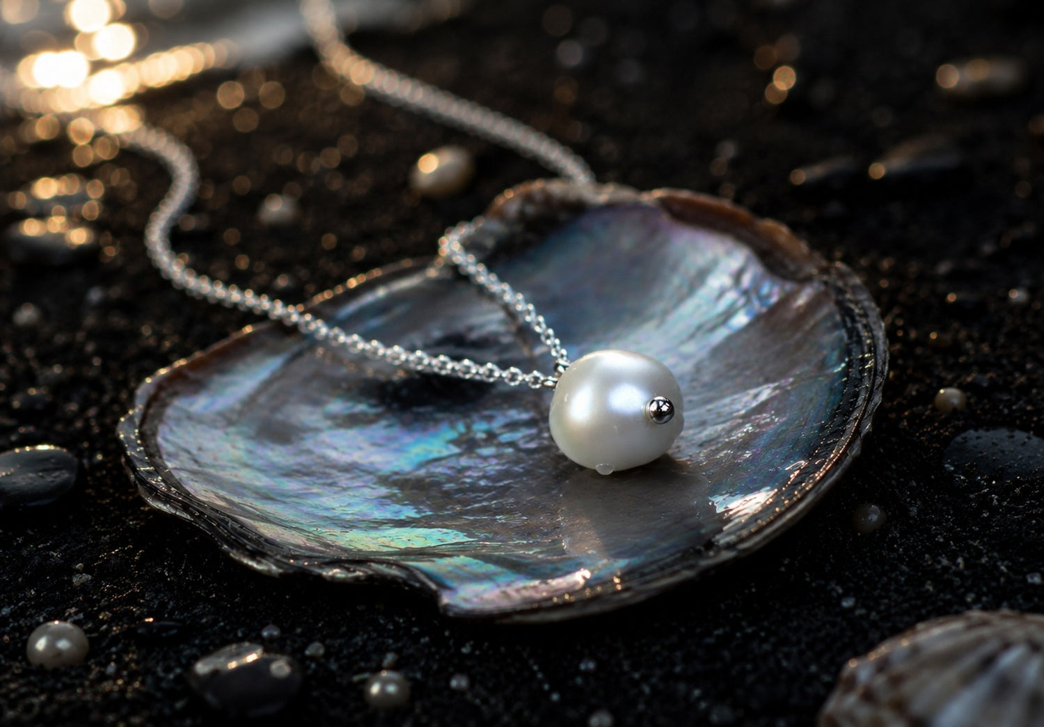 PERLA Ankerkette Silber 925 mit süssem Perlen-Anhänger
