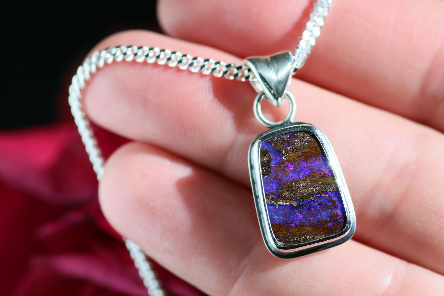 OBRYX PURPURA Silberanhänger mit australischem Opal