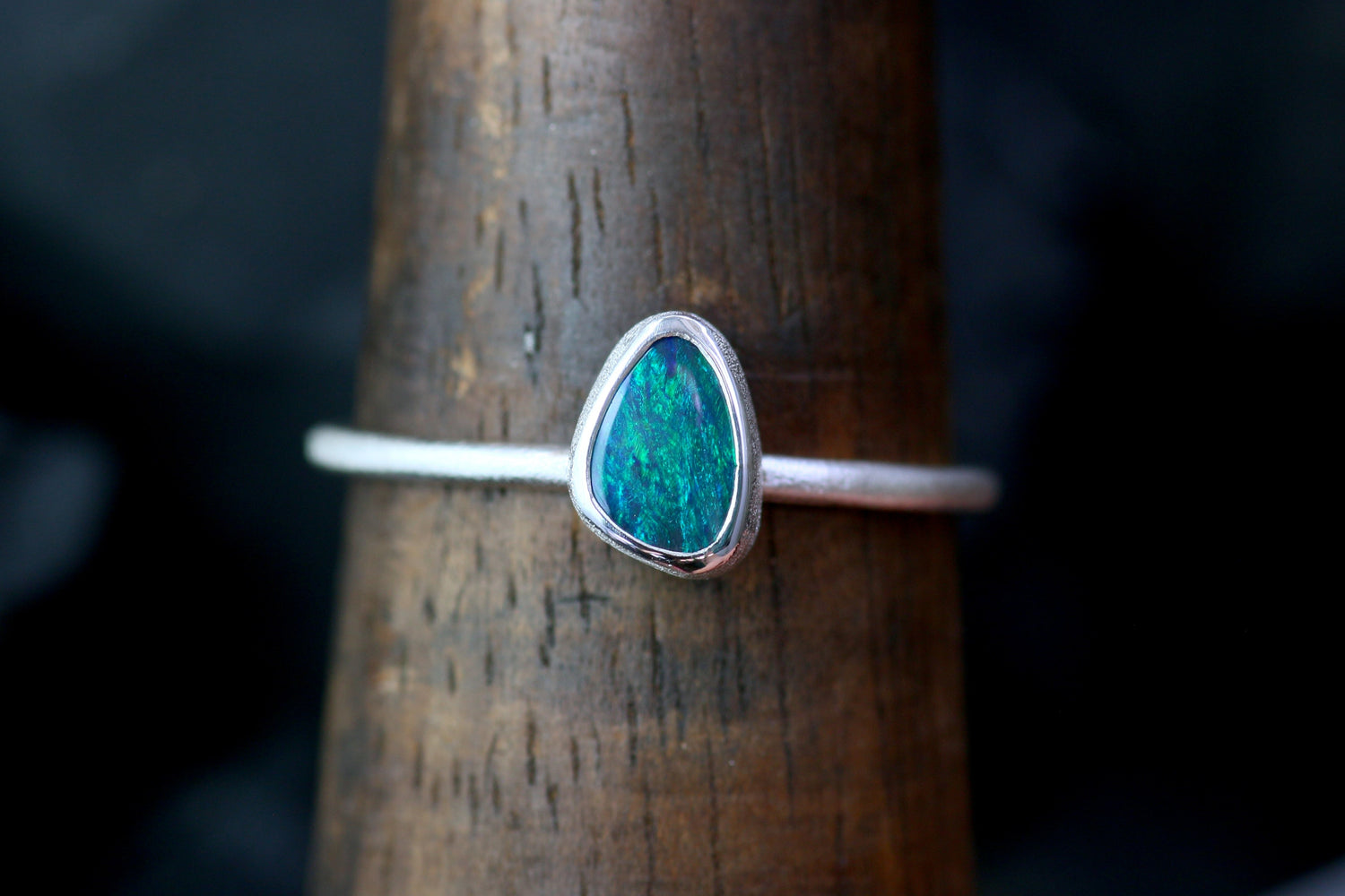 PAON Opal Ring aus Silber 925 · Ringgrösse EU 51-52