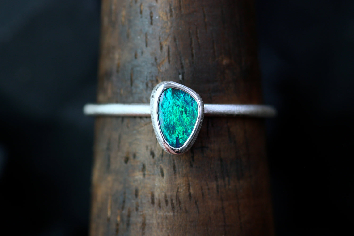PAON Opal Ring aus Silber 925 · Ringgrösse EU 51-52