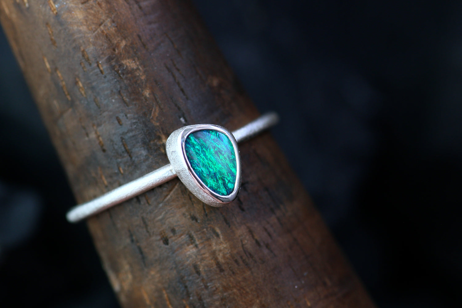 PAON Opal Ring aus Silber 925 · Ringgrösse EU 51-52