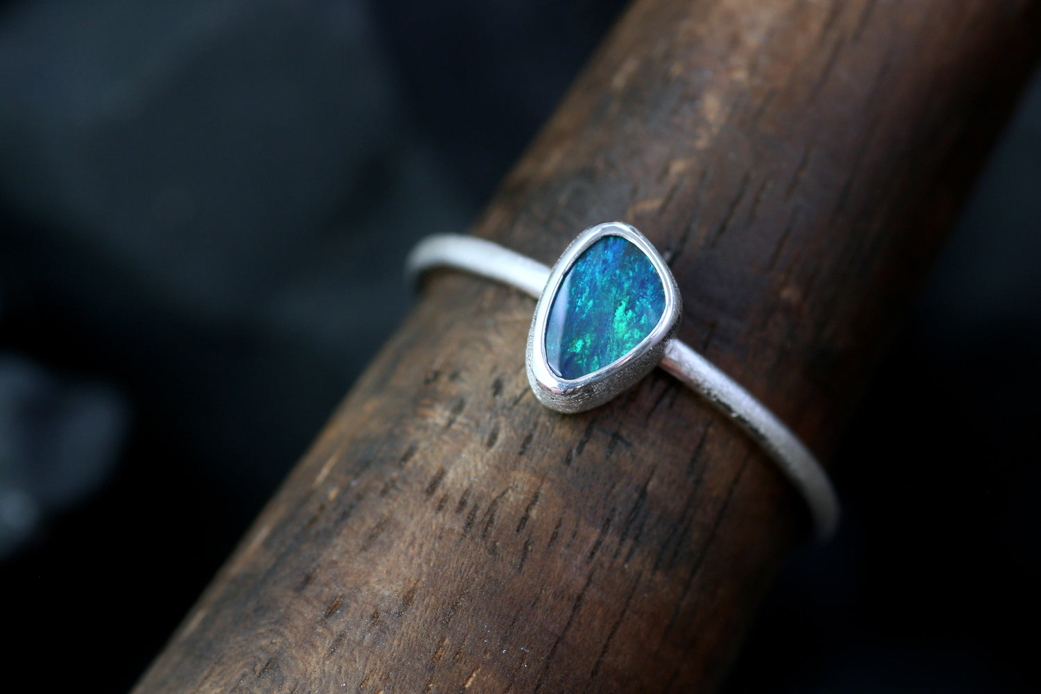 PAON Opal Ring aus Silber 925 · Ringgrösse EU 51-52