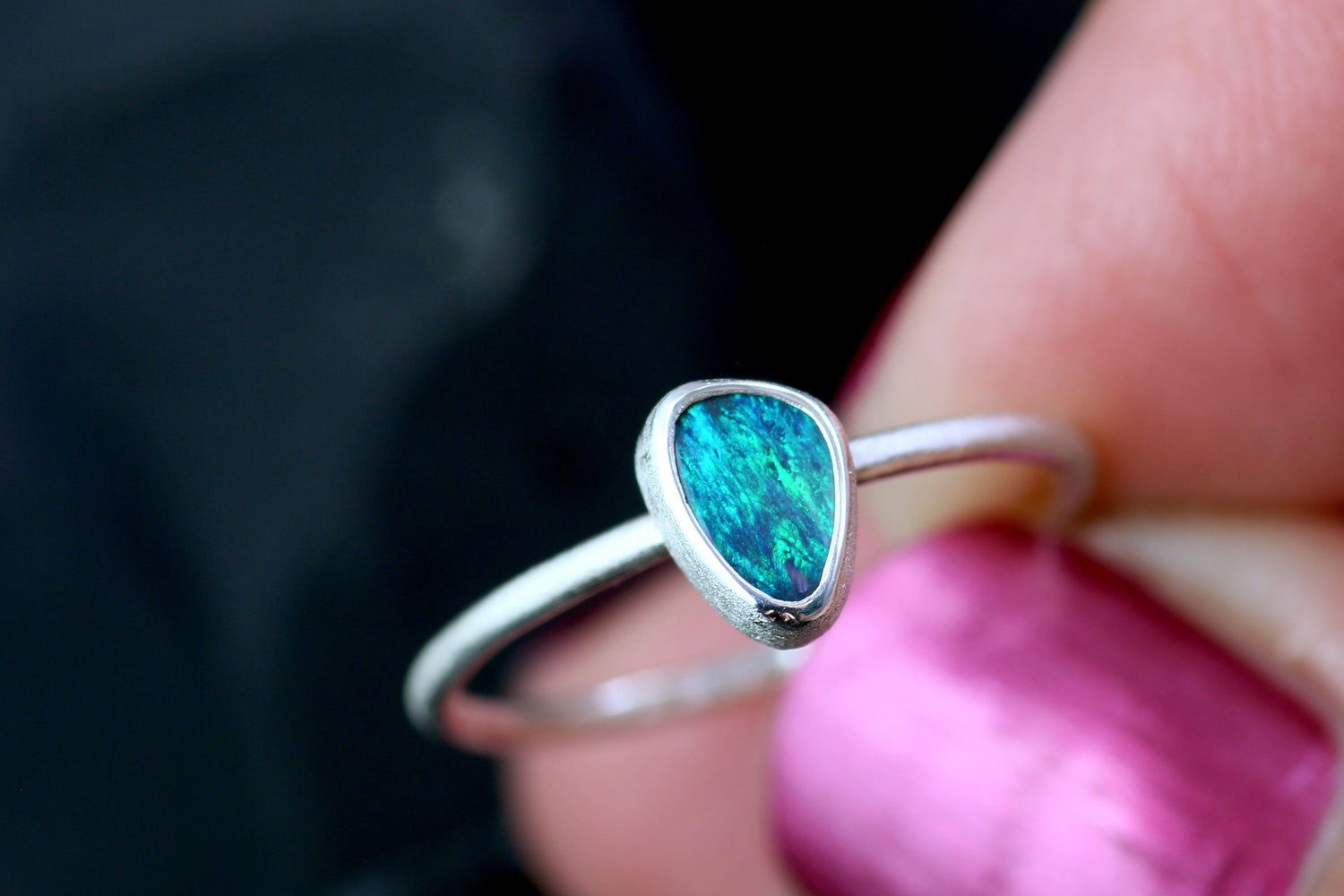 PAON Opal Ring aus Silber 925 · Ringgrösse EU 51-52