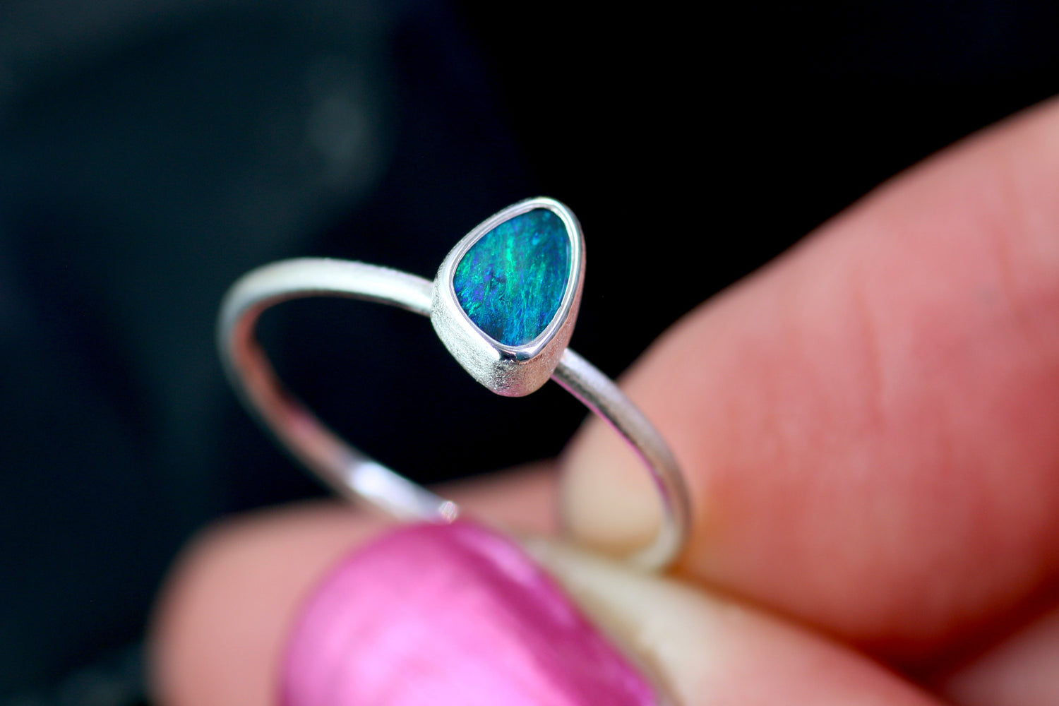 PAON Opal Ring aus Silber 925 · Ringgrösse EU 51-52