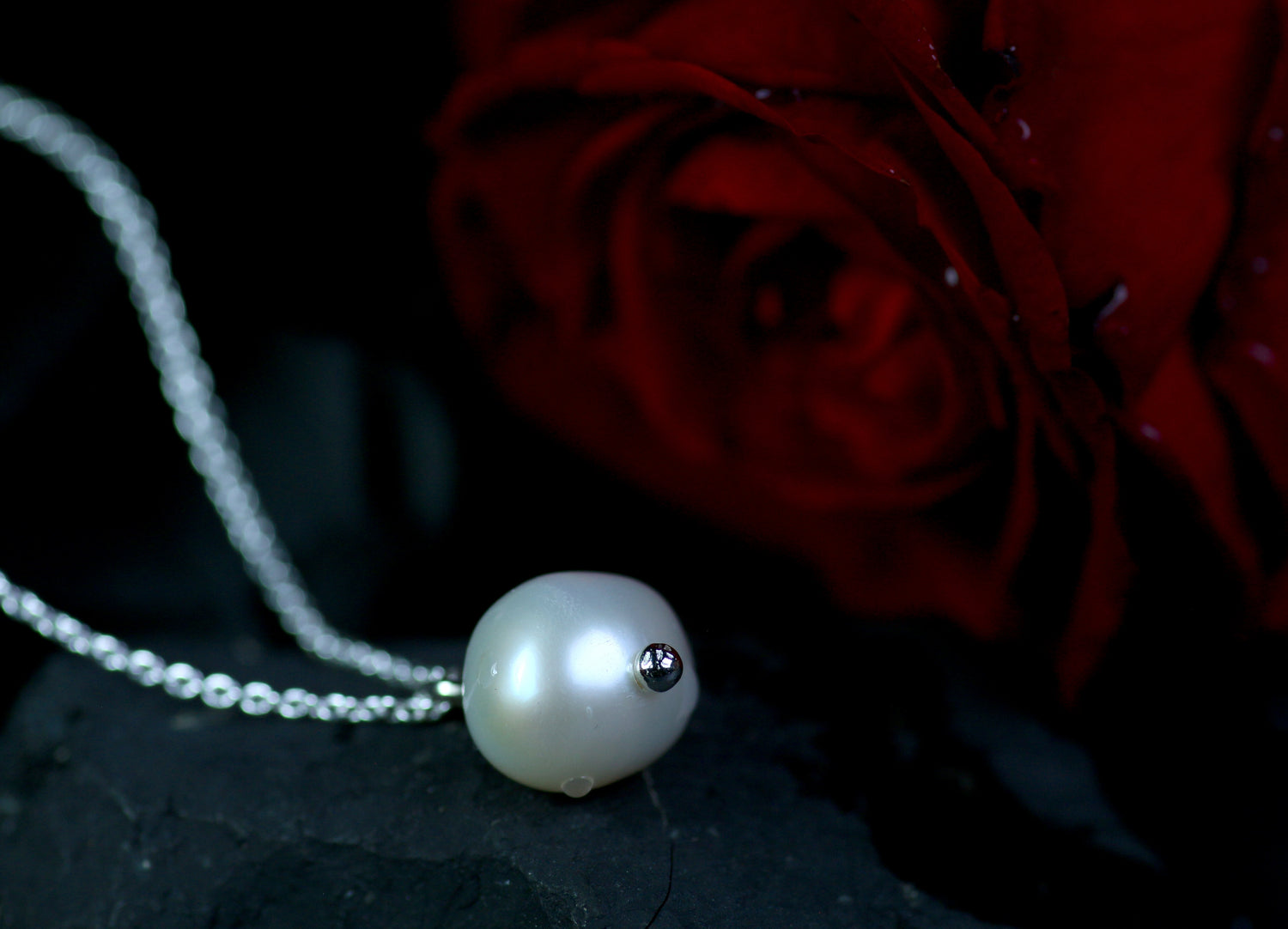 PERLA Ankerkette Silber 925 mit süssem Perlen-Anhänger