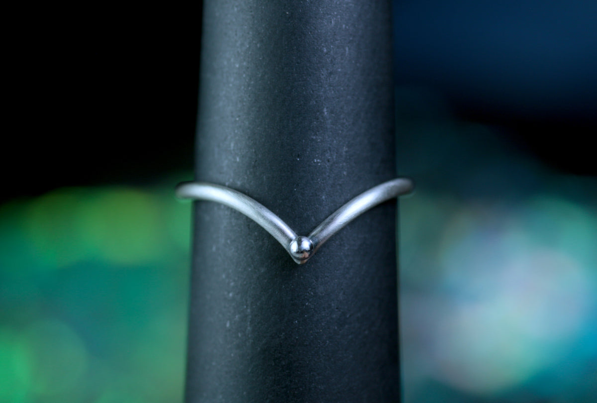 LEDA Ring • Beisteckring aus 925 Silber mit Silberperle · Grösse wählbar