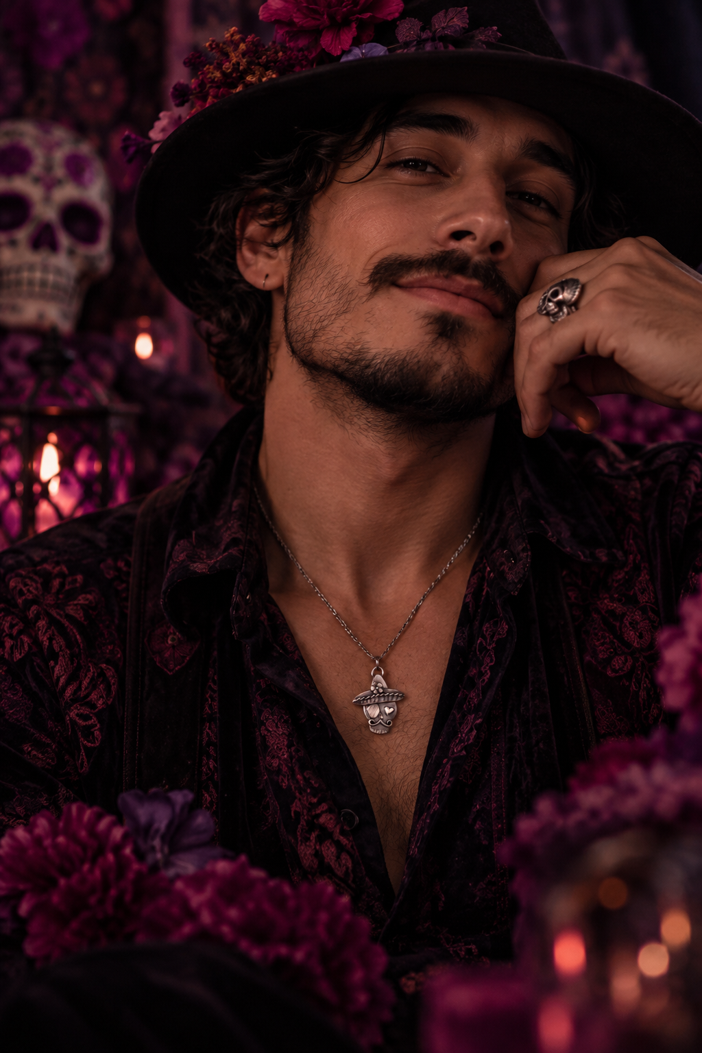 DON CALAVERA · Sugar Skull Totenkopf-Anhänger mit Sombrero · Silber 925 · VORVERKAUF
