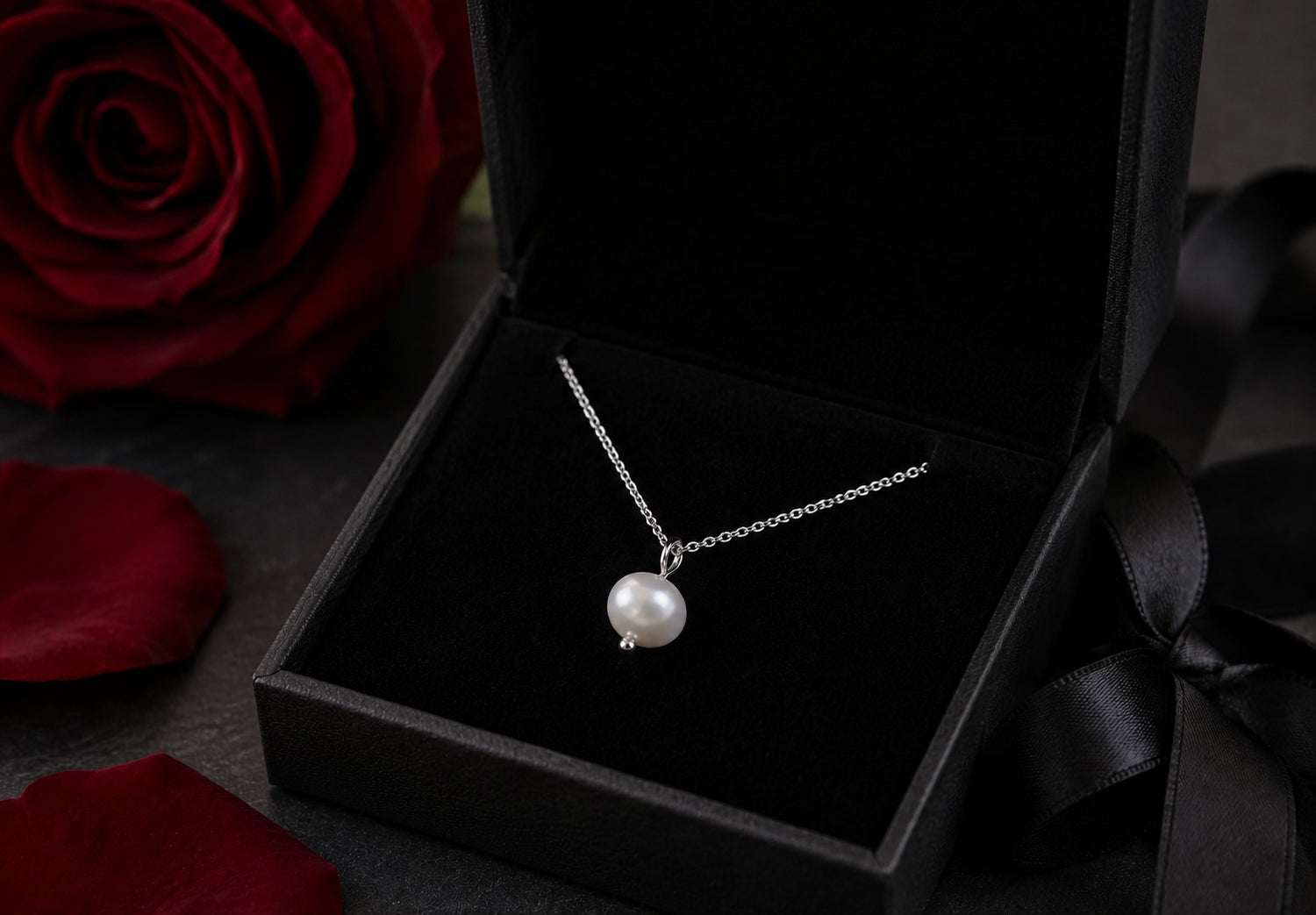 PERLA Ankerkette Silber 925 mit süssem Perlen-Anhänger