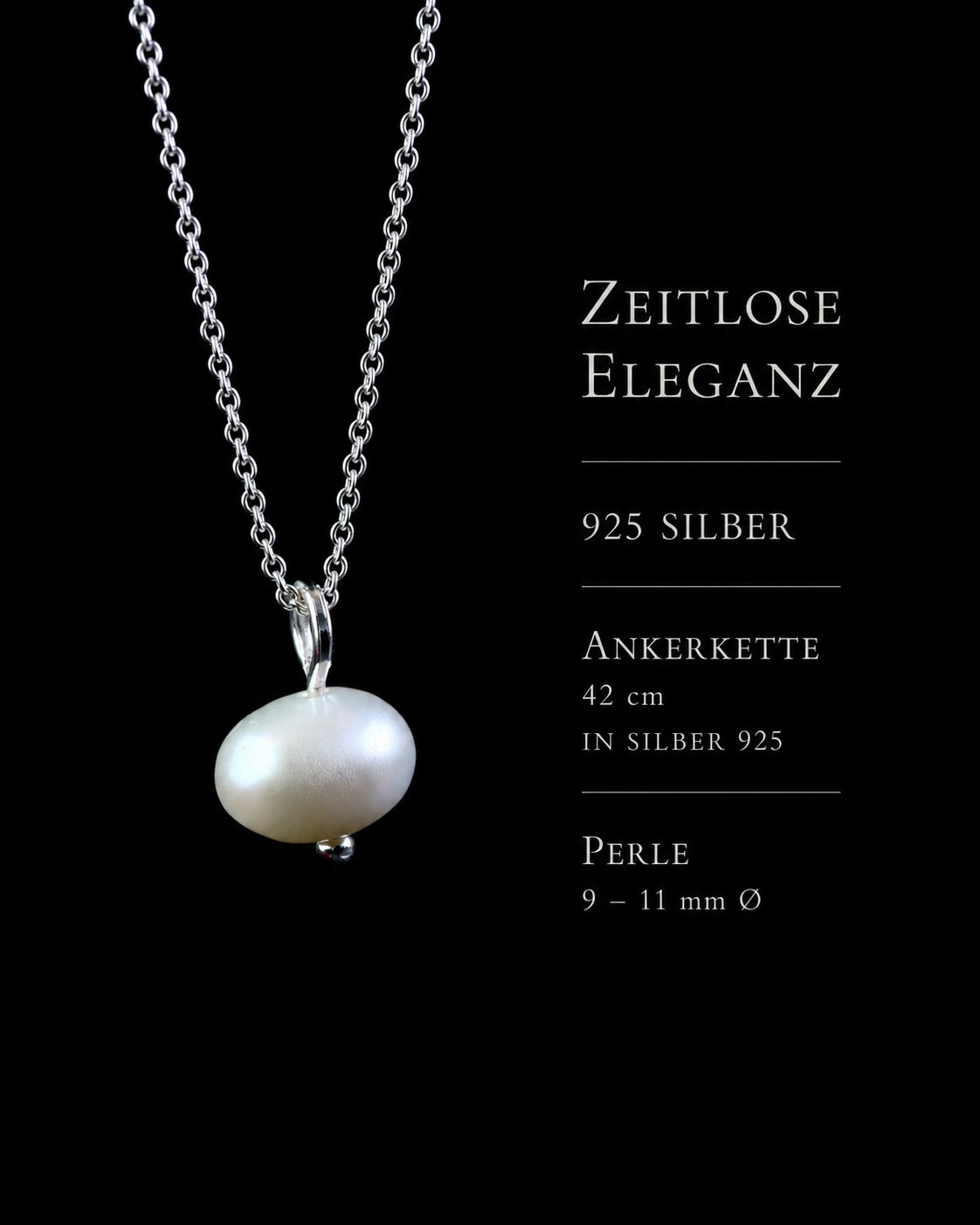 PERLA Ankerkette Silber 925 mit süssem Perlen-Anhänger