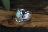 AURA LUNA Zauberhafter Boho Silberring mit Crystal Opal · EU 53