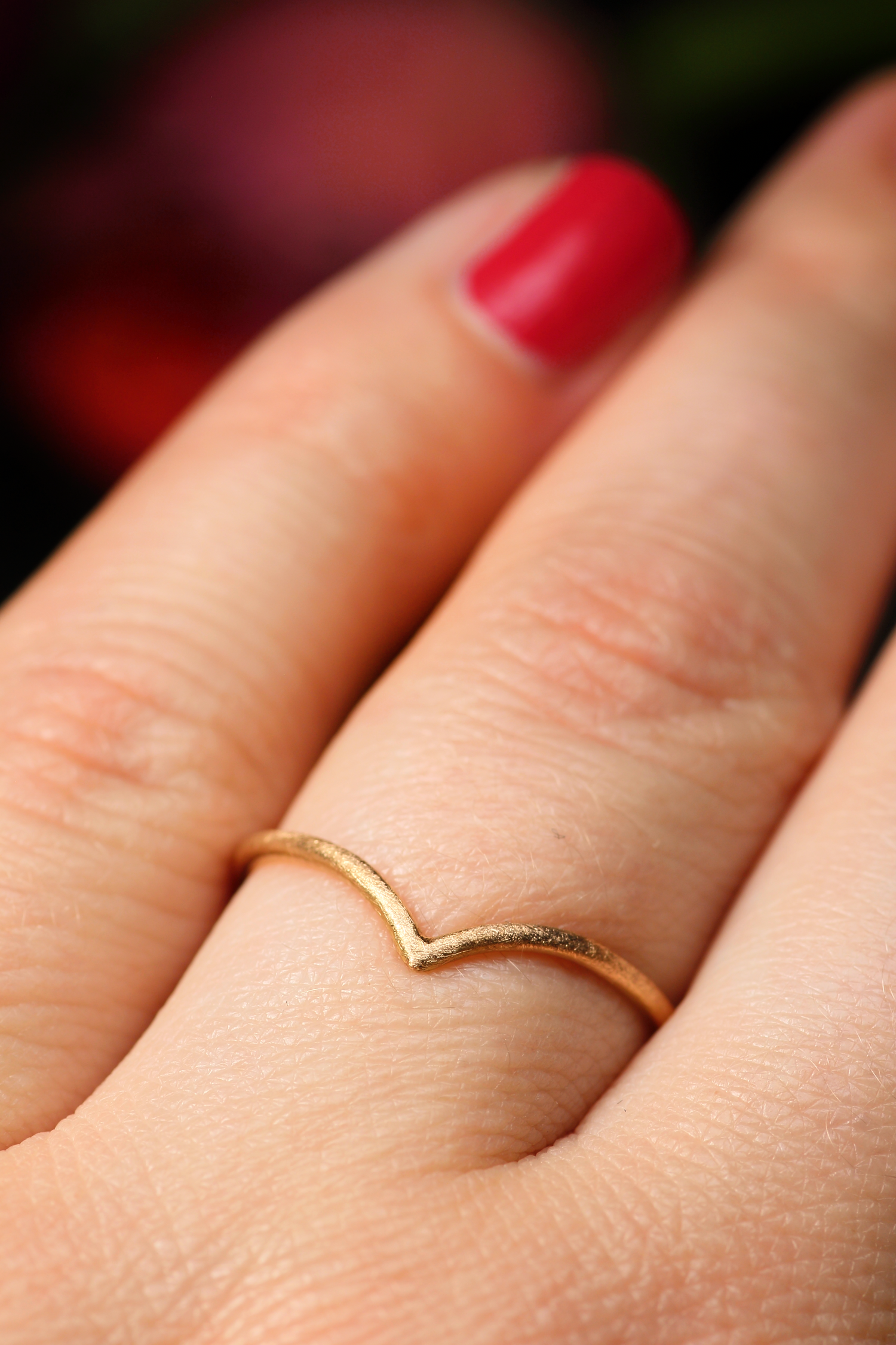 ROSALINA Boho Stapelring · 18 kt Roségold · Satin Finish · alle Ringgrössen erhältlich