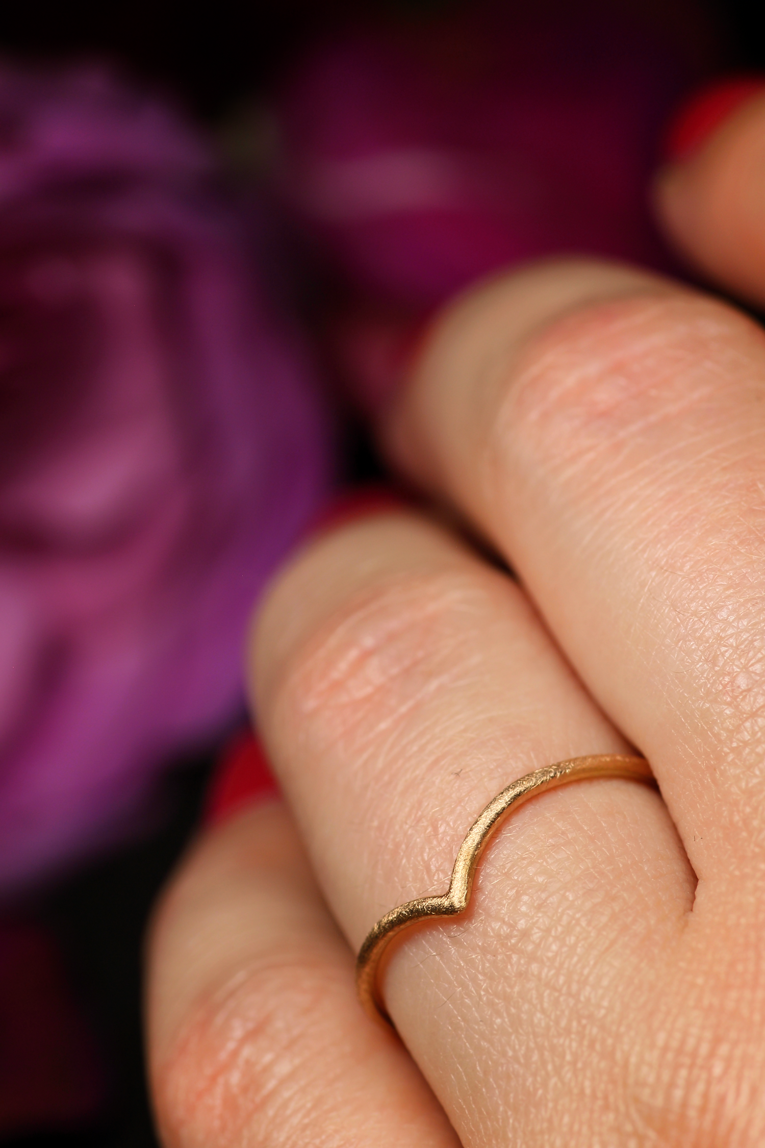 ROSALINA Boho Stapelring · 18 kt Roségold · Satin Finish · alle Ringgrössen erhältlich