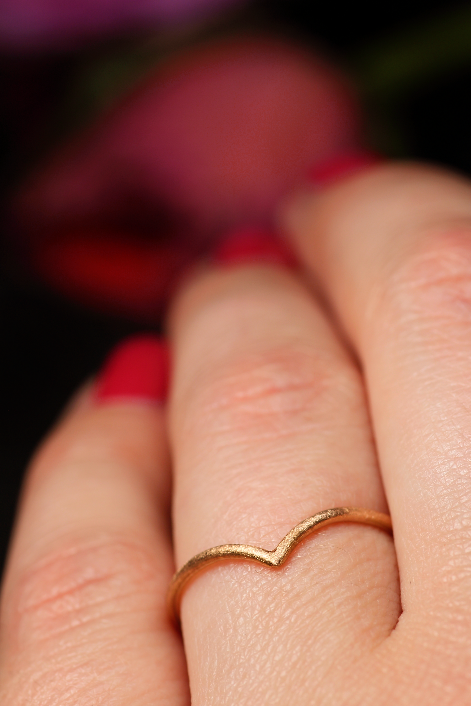 ROSALINA Boho Stapelring · 18 kt Roségold · Satin Finish · alle Ringgrössen erhältlich