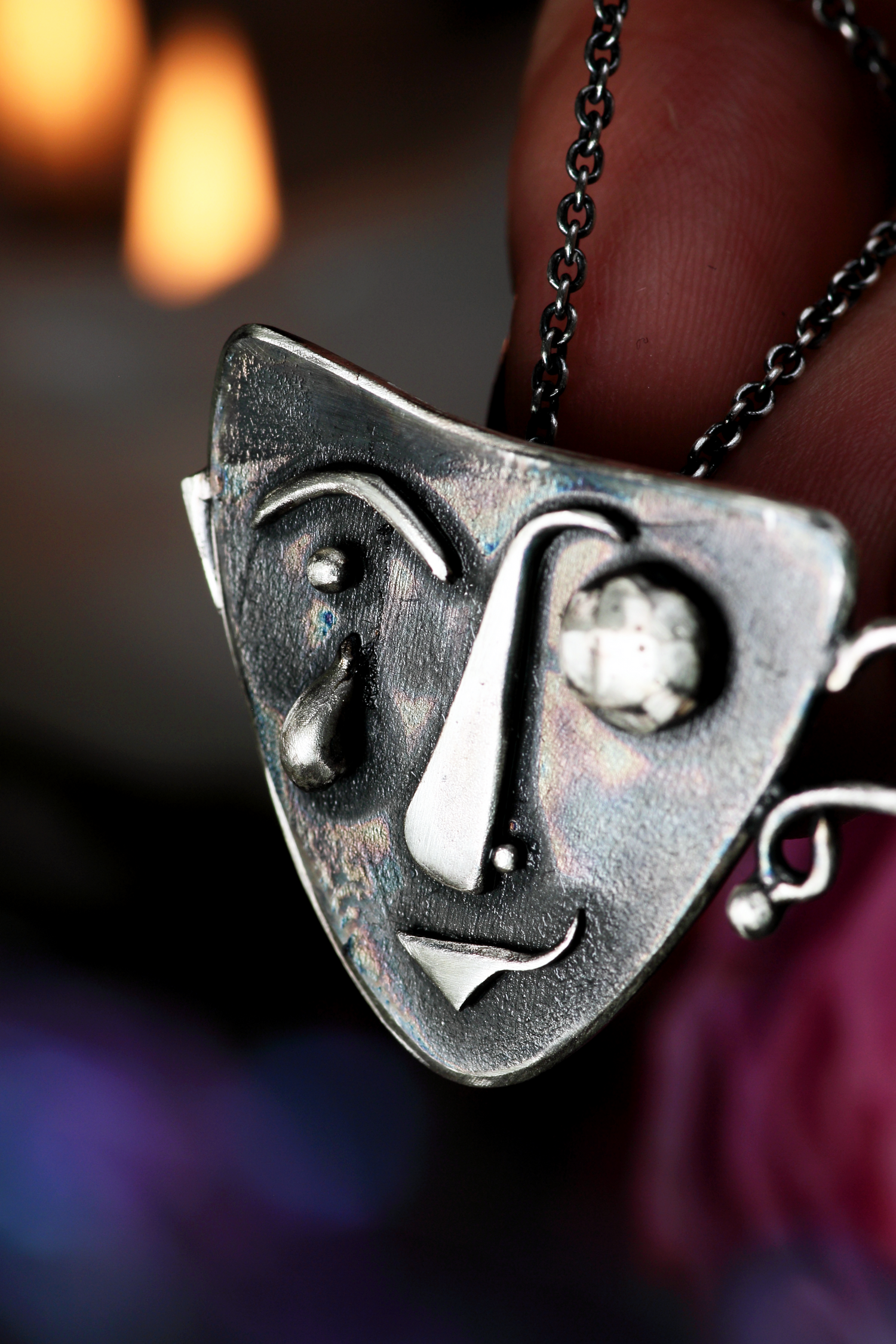 OPHELIA Kunst Maske Silberanhänger · SILVER MIRAGE Serie #3