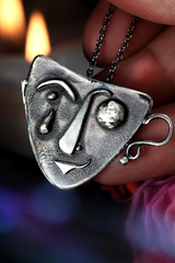 OPHELIA Kunst Maske Silberanhänger · SILVER MIRAGE Serie #3